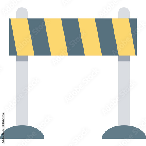 police barrier vector icon with isolated background in flat style 
