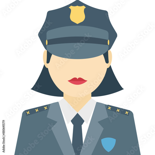 Cop vector icon with isolated background in flat style 