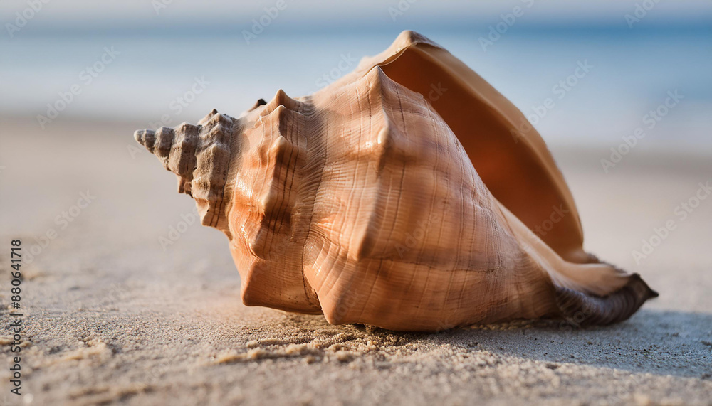 Dog head triton shell on clean sand. Summer vacation. Natural element. Dog head triton shell on clean sand. Summer vacation. Natural element.