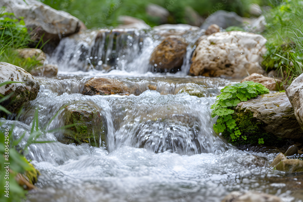 A stream with clean, flowing water A stream with clean, flowing water