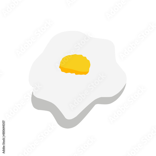 A egg omelette Icon with 2d illustration.