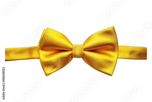 Yellow bow tie isolated on transparent background