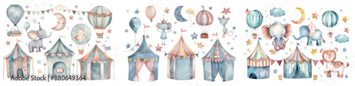Woodland animals watercolor nursery illustration