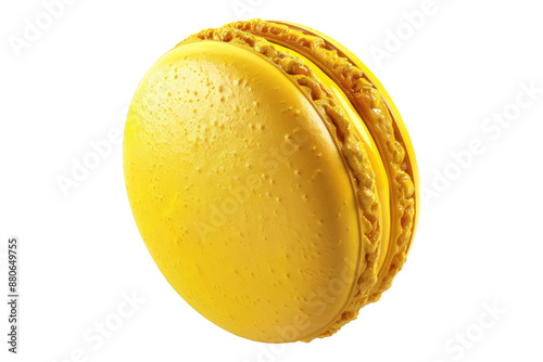 Yellow macaroons isolated on transparent background
