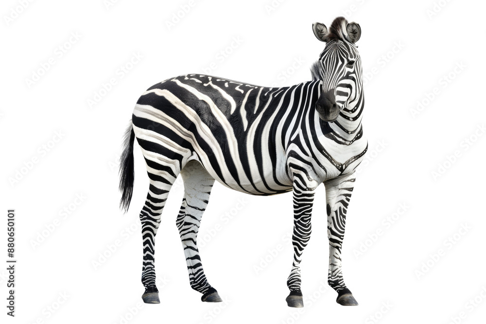 Obraz premium Zebra isolated on transparent background