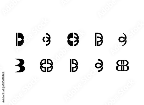 set of collection B logo design abstract minimalist