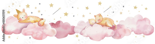 The nursery is painted with watercolor animals. There is a giraffe, a sloth, and a squirrel..