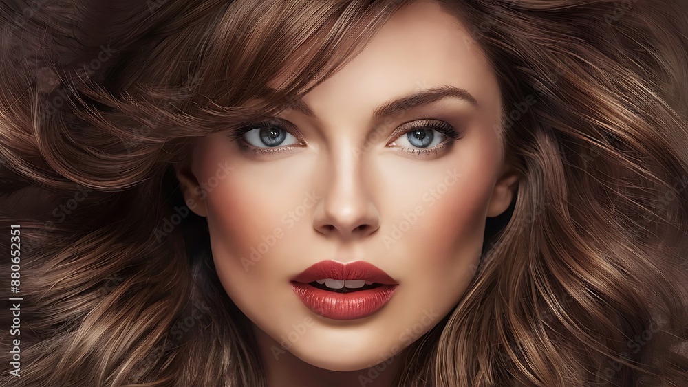Beauty female face. Beautiful brunette woman, portrait close up. Portrait of Beauty woman with blue eyes. Beauty face. Beauty female face. Beautiful brunette woman, portrait close up. Portrait of Beauty woman with blue eyes. Beauty face.