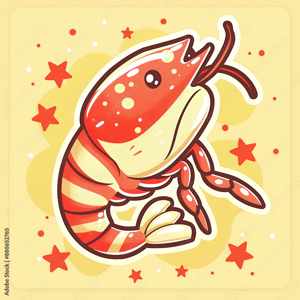 cute shrimp with stars cute shrimp with stars
