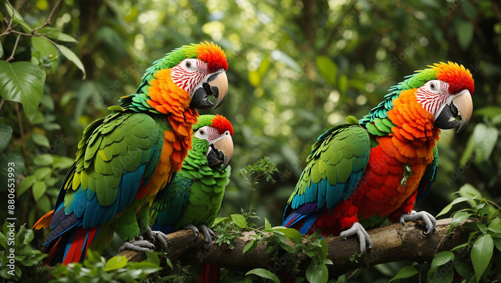 Obraz premium parrot is sitting in front of a bowl of seeds. 