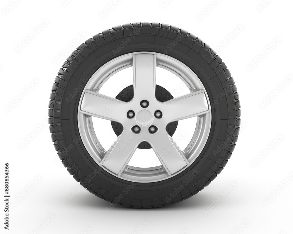 Tire. Car Wheel in White Isolated Background with Rubber Material Tire. Car Wheel in White Isolated Background with Rubber Material
