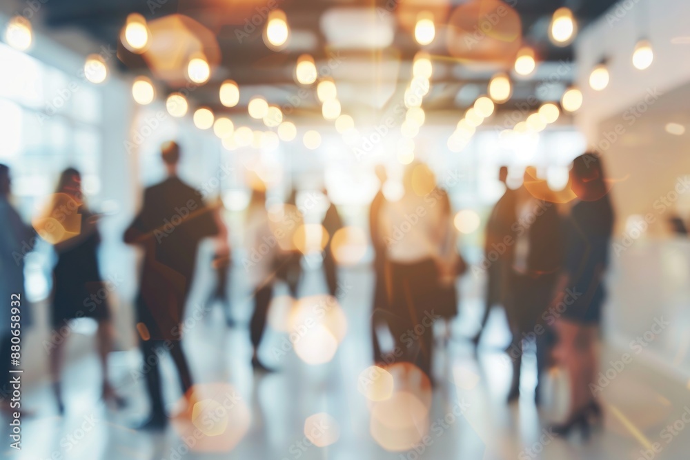 Business networking event. Business people gathering in an office setting. Blurred background. Business people party Business networking event. Business people gathering in an office setting. Blurred background. Business people party