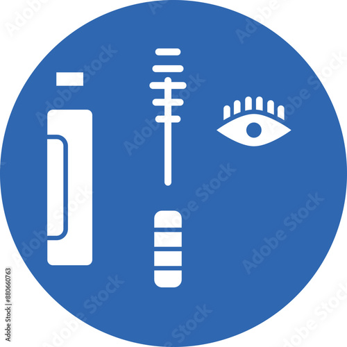 Eyelash mascara glyph circle icon