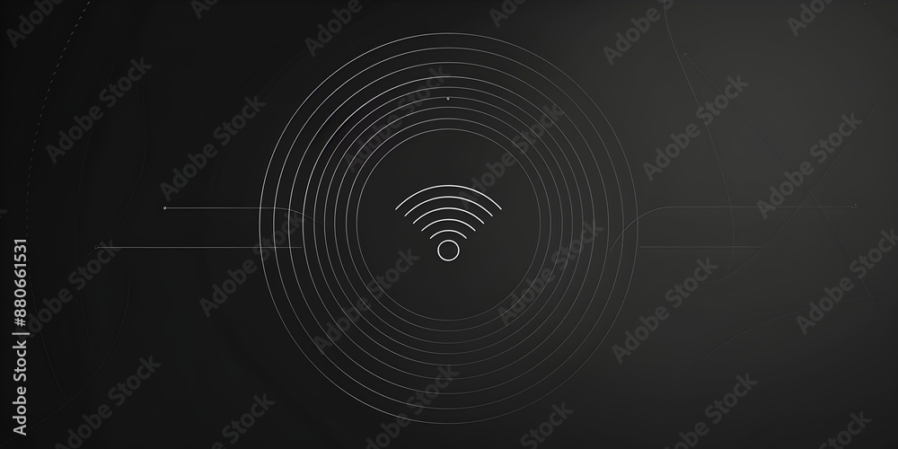 Minimalistic WiFi Signal Representation Elegant Black and White Digital Design Illustrating Modern Wireless Connectivity Minimalistic WiFi Signal Representation Elegant Black and White Digital Design Illustrating Modern Wireless Connectivity
