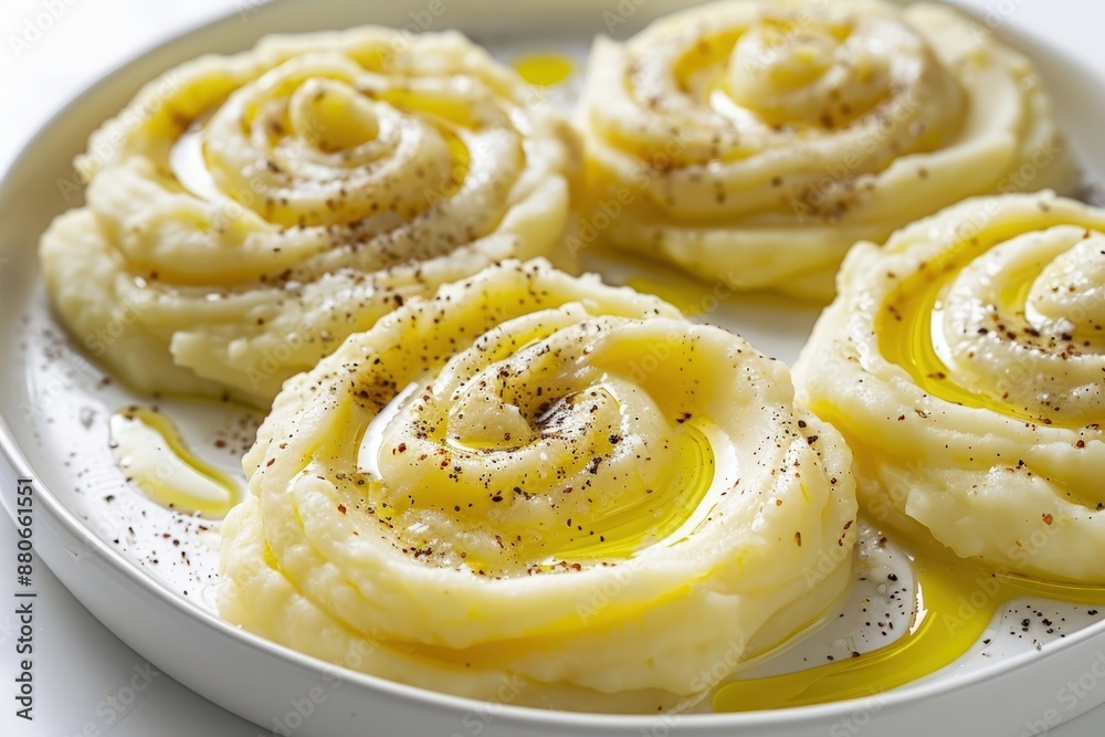 Creamy Double Potato Mash with Olive Oil Drizzle Creamy Double Potato Mash with Olive Oil Drizzle
