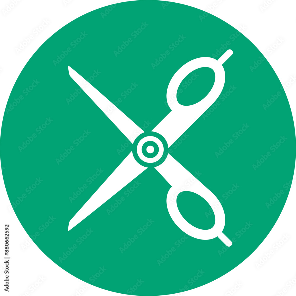 Scissors glyph circle icon