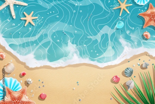 beach sea themed banner or header