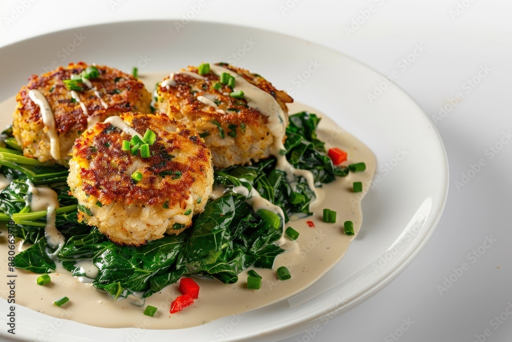 Savory Down-South Crab Cakes with Collard Greens and Roasted Garlic Sauce Savory Down-South Crab Cakes with Collard Greens and Roasted Garlic Sauce