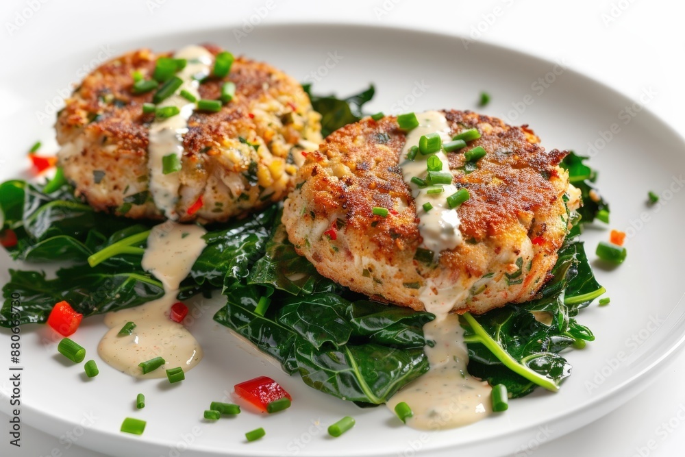 Flavorful Crab Cakes and Collard Greens with Roasted Garlic Beurre Blanc Flavorful Crab Cakes and Collard Greens with Roasted Garlic Beurre Blanc