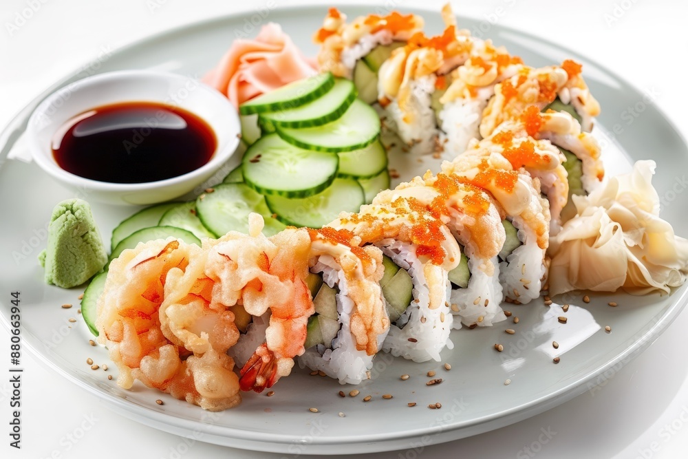 Tantalizing Dragon Roll with Spicy Mayo and Tobiko Tantalizing Dragon Roll with Spicy Mayo and Tobiko