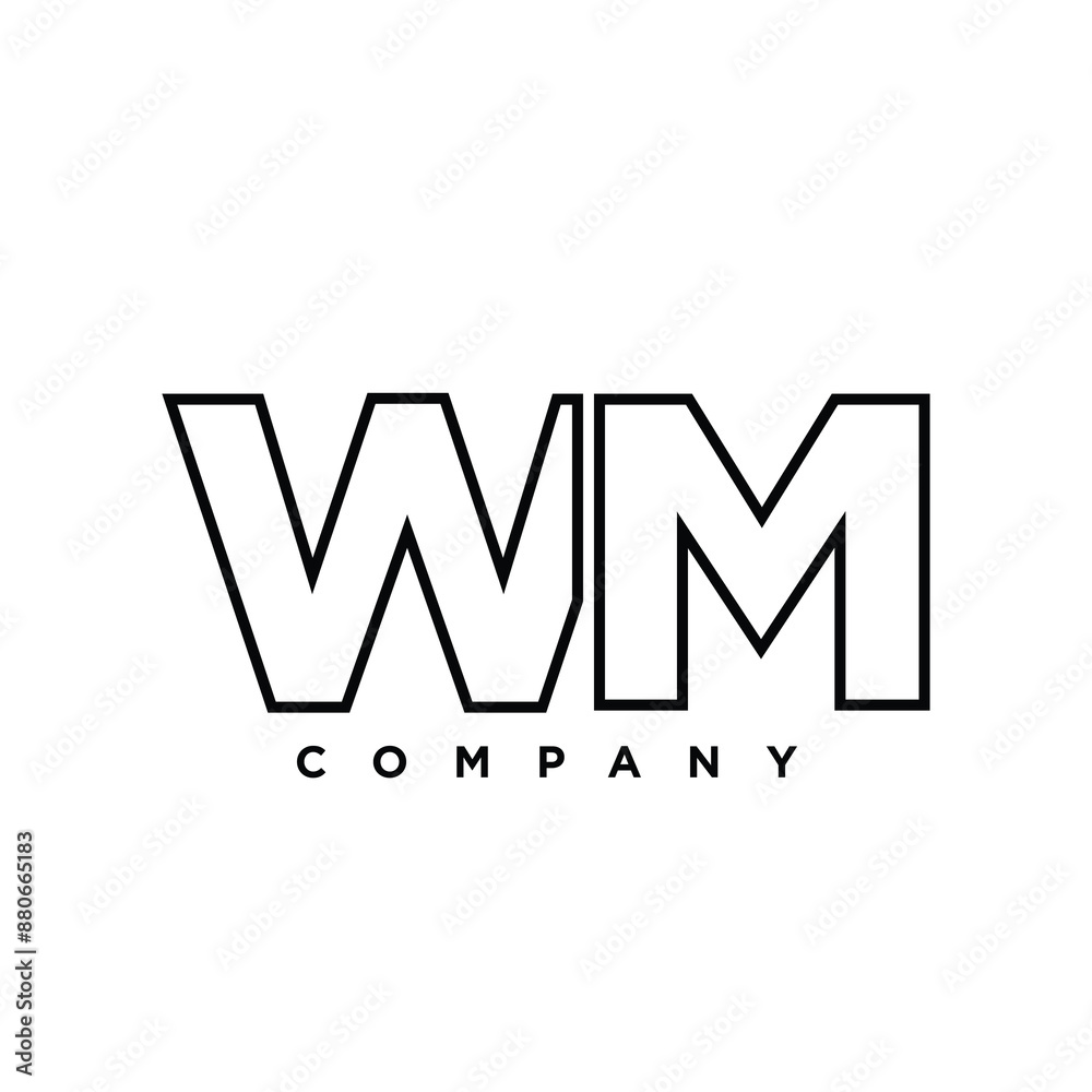 Letter W and M, WM logo design template. Minimal monogram initial based logotype. Letter W and M, WM logo design template. Minimal monogram initial based logotype.