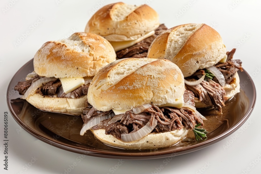 Gourmet Drip Beef Sandwiches with Golden-brown Caramelized Onions Gourmet Drip Beef Sandwiches with Golden-brown Caramelized Onions