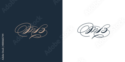 Vector M and G monogram in a modern Victorian style with curved lines and rounded caps. Elegant vector letter mark for awesome brands or wedding designs.