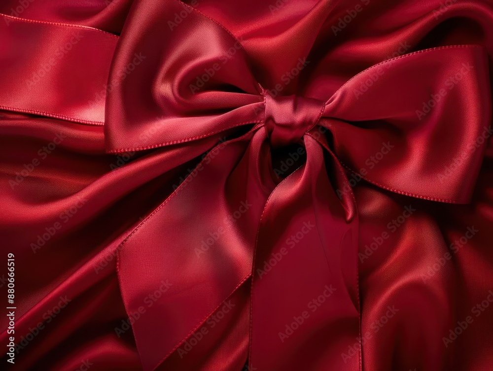 luxurious satin red ribbon forming an elegant bow rich color and silky texture emphasized by soft lighting luxurious satin red ribbon forming an elegant bow rich color and silky texture emphasized by soft lighting