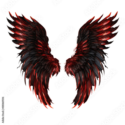 Demon wings isolated on transparent background photo