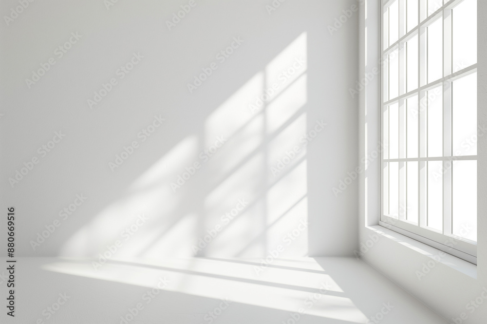 Fototapeta premium 日差しが差し込む白を基調とした建物の屋内