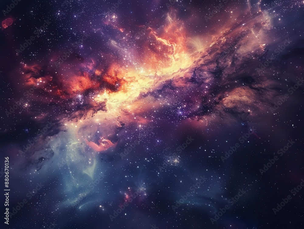 Fototapeta premium mesmerizing cosmic nebula swirling galaxies vibrant star clusters deep space exploration aesthetic