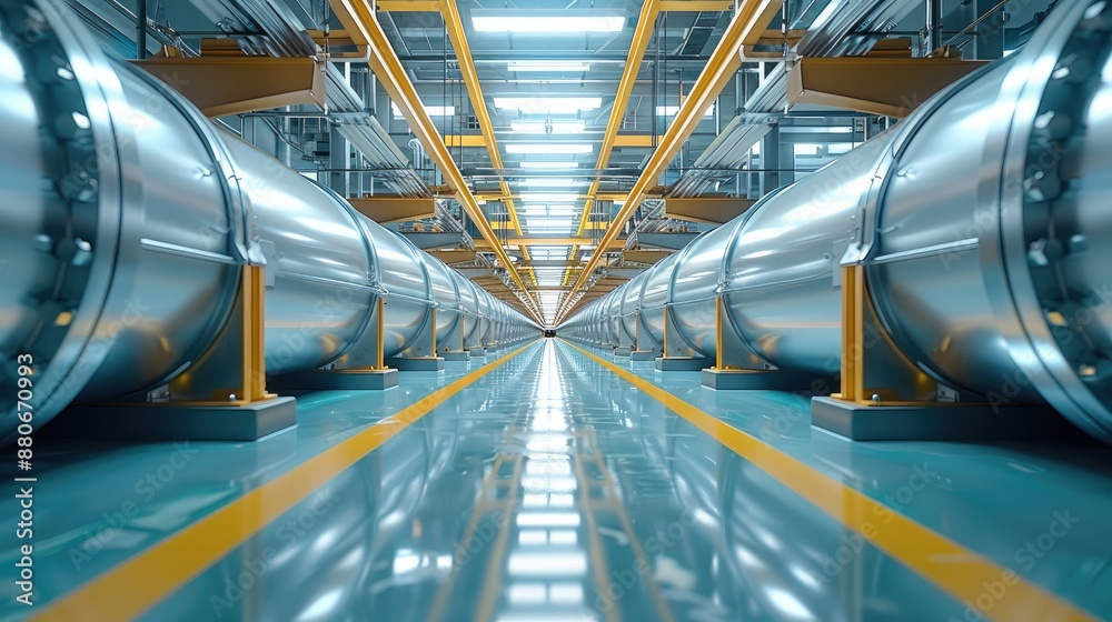At the factory, a bellows pipeline is used in the semiconductor manufacturing process. Generative AI. At the factory, a bellows pipeline is used in the semiconductor manufacturing process. Generative AI.