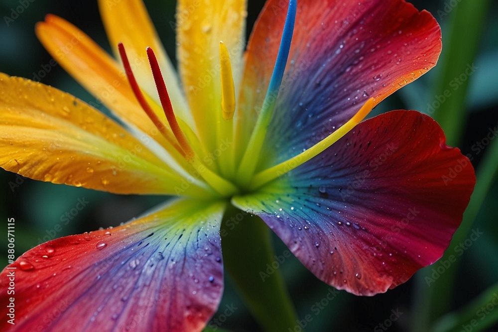 Vibrant tropical flower beauty in nature abstract