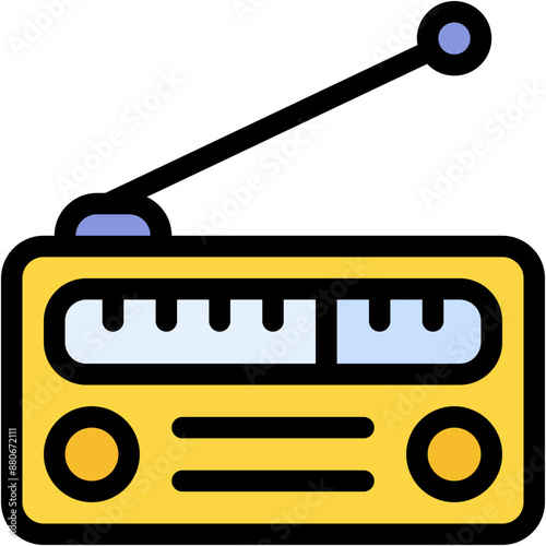 Vector Icon Radio, Communications, News, Radio Antenna, Chat