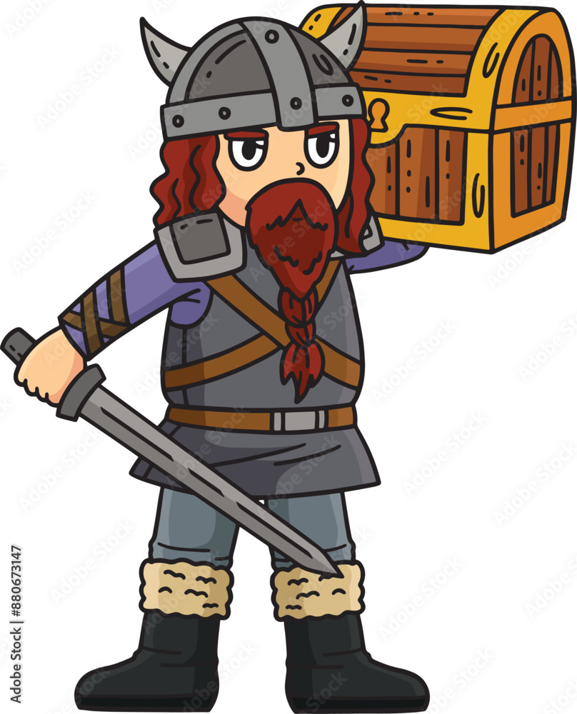 Viking with a Loot Cartoon Colored Clipart Viking with a Loot Cartoon Colored Clipart