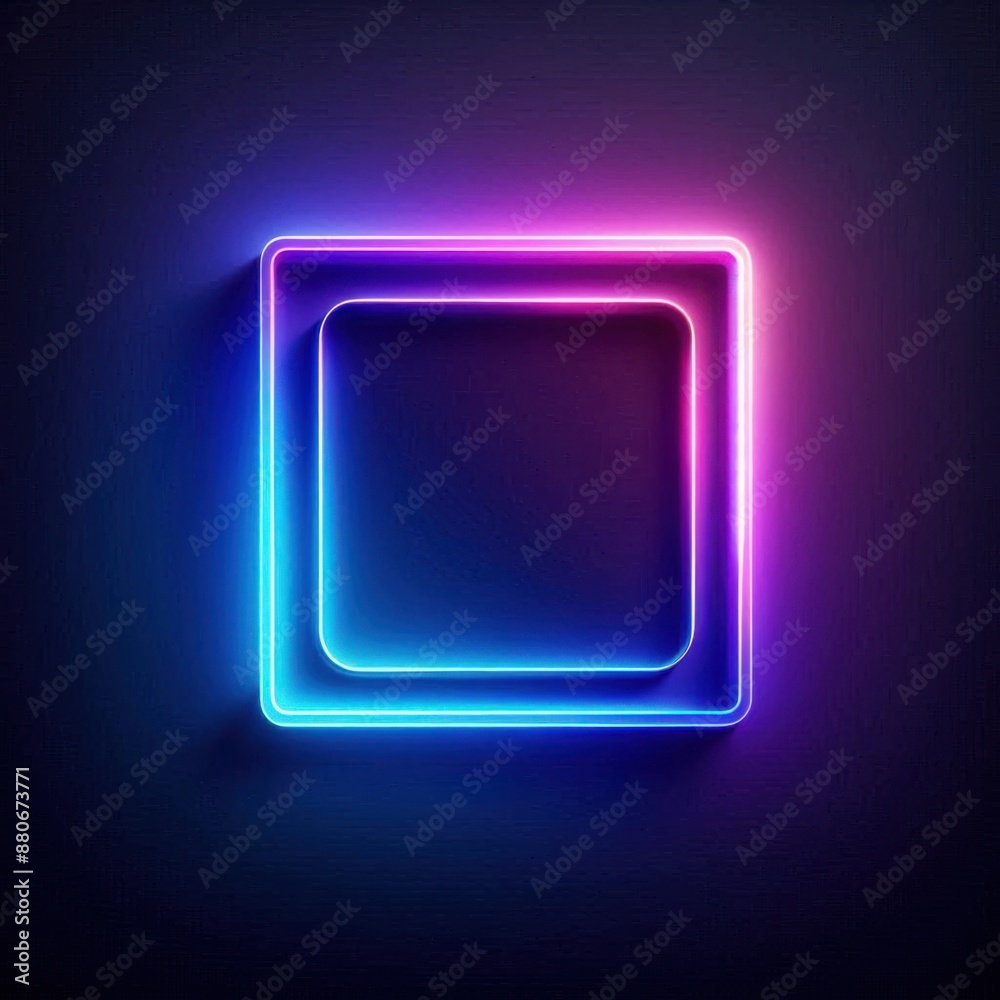 the blue and purple frame on the wall the blue and purple frame on the wall