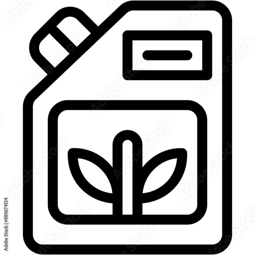 Vector Icon Eco Fuel, Ecology and Environment, Canister, Plant, Energy