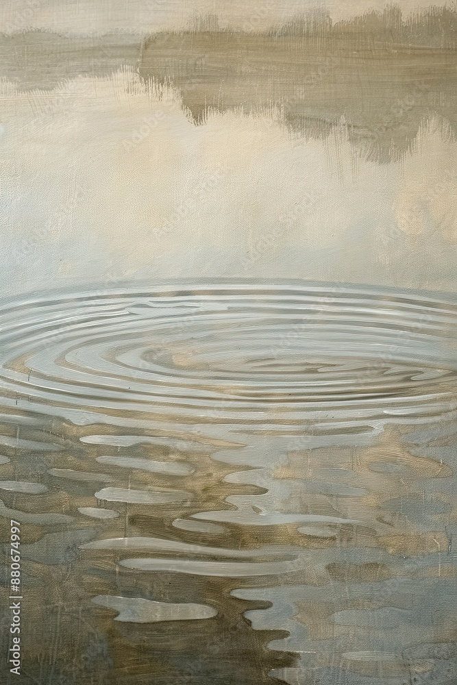 A painting of a ripple in a body of water A painting of a ripple in a body of water