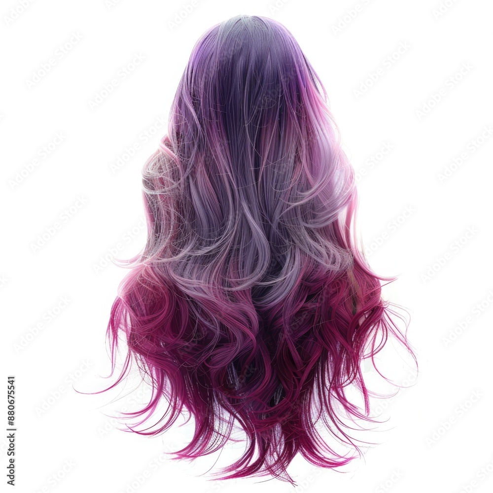 Bohemian Artist Vibe - Long Layered Ombre Wig Front View on White Background, back view Bohemian Artist Vibe - Long Layered Ombre Wig Front View on White Background, back view