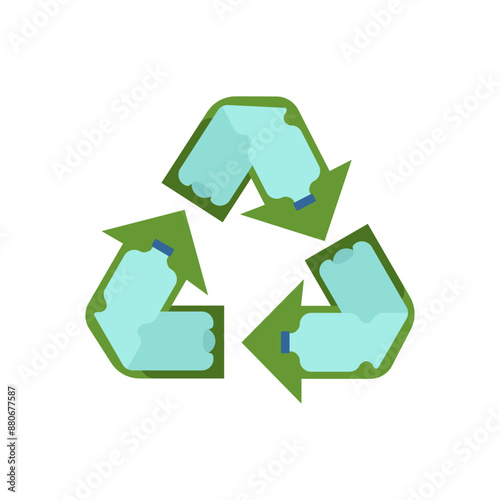 Plastic bottle recycling sign. Vector symbol