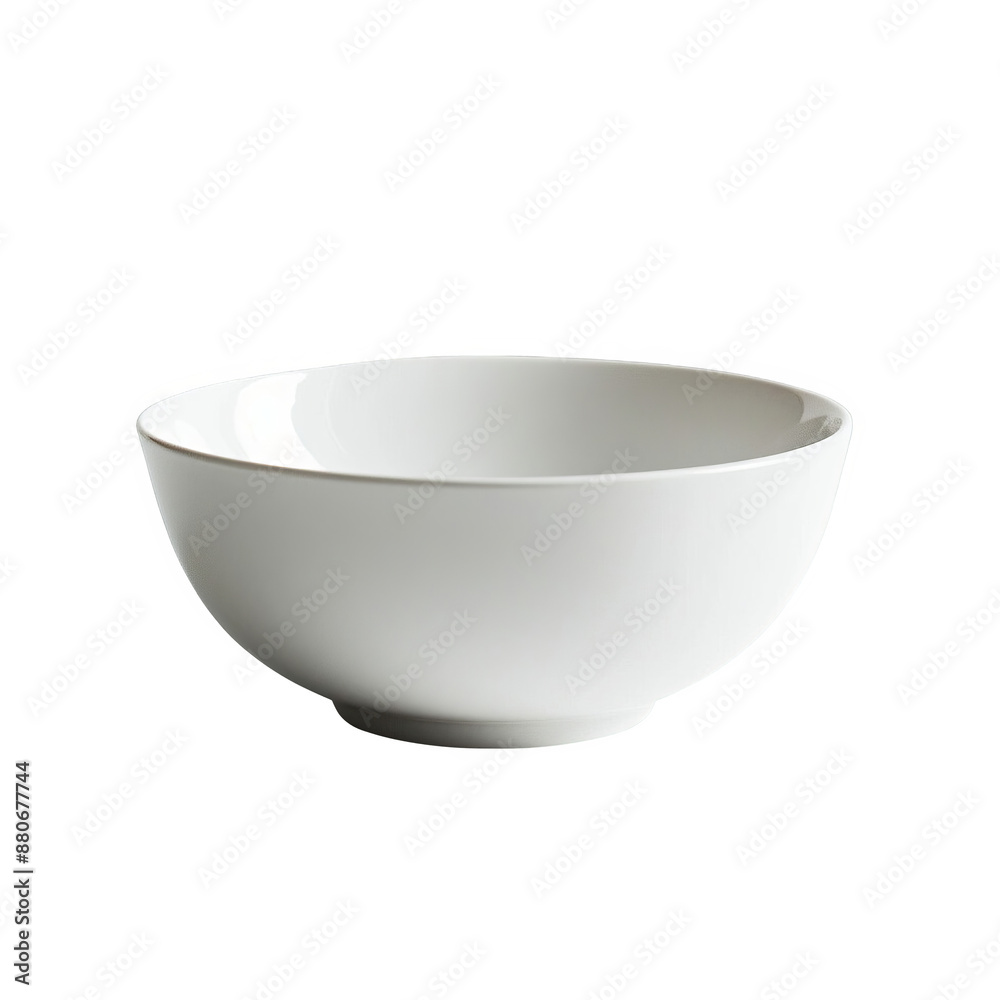 A white ceramic bowl with rounded edges isolated on transparent background, png. A white ceramic bowl with rounded edges isolated on transparent background, png.