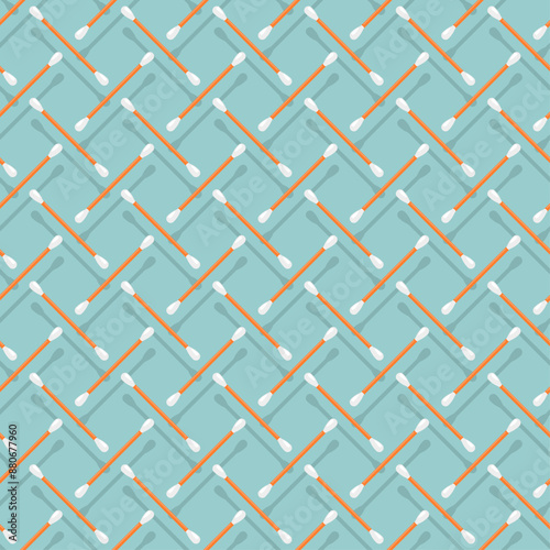 Ear stick clean pattern seamless. Ear cleaning stick background