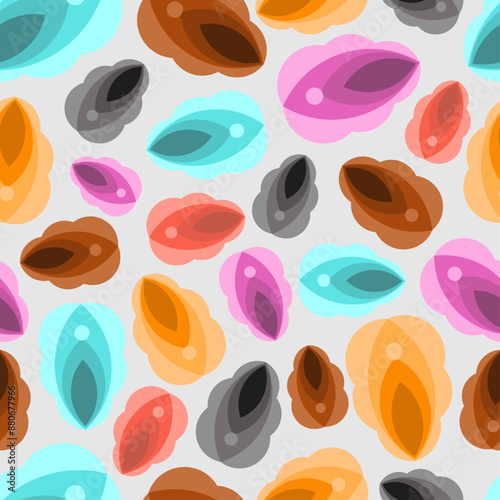 Vagina abstract drawing pattern seamless. vulva geometric drawing background