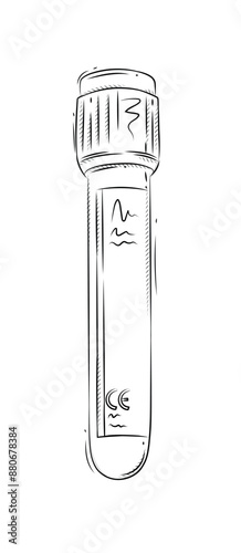 Obraz na płótnie Test tube for medical purposes drawing in graphic style on white background w salonie