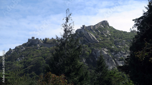 Castelo dos Mouros (Moorish Castle) popularly known as the Sintra Castle, is located in the town of Sintra. Built on a rocky massif, isolated on one of the peaks of themountain range, in Estremadura photo