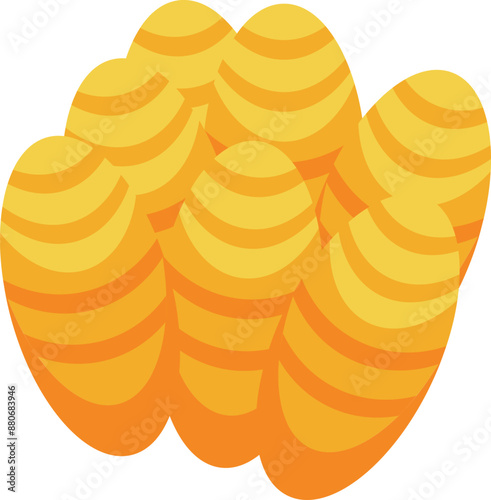 Yellow coral reef is growing on the seabed, providing shelter for various marine invertebrates