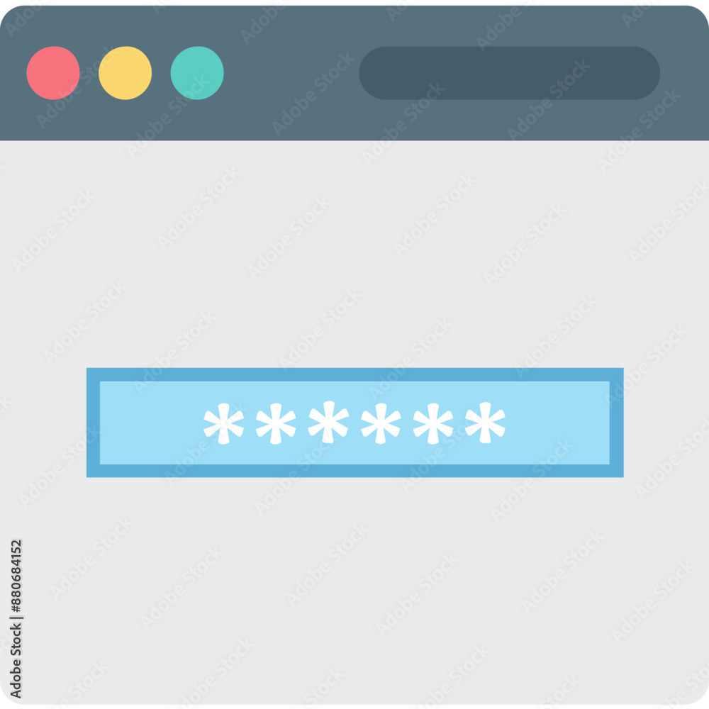 Password vector icon with isolated background in flat style Password vector icon with isolated background in flat style