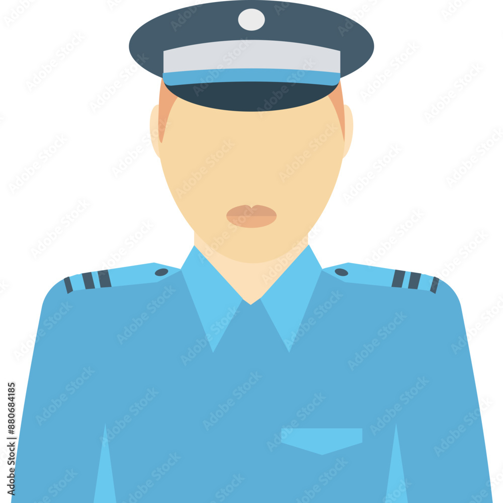 Cop vector icon with isolated background in flat style Cop vector icon with isolated background in flat style