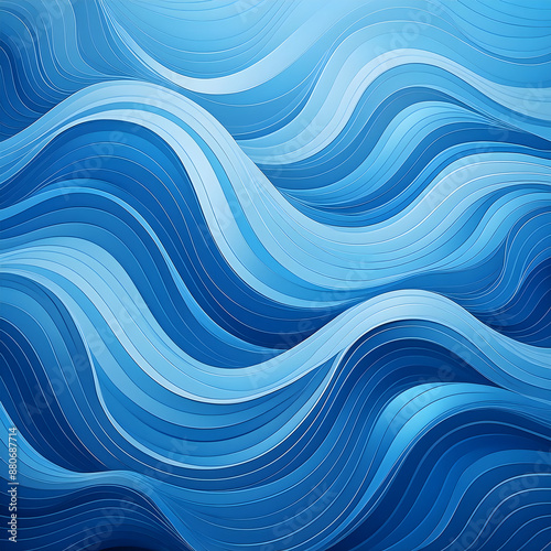  Blue Wave Background- Smooth, flowing blue waves creating a tranquil and serene atmosphere._1(112)