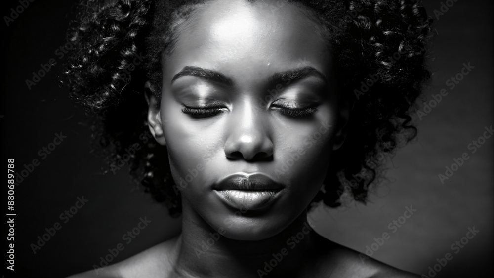 Fototapeta premium black and white portrait of a black woman
